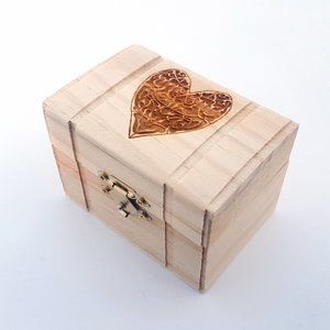Celtic Heart Small Wooden Box, Wooden Gift Box
